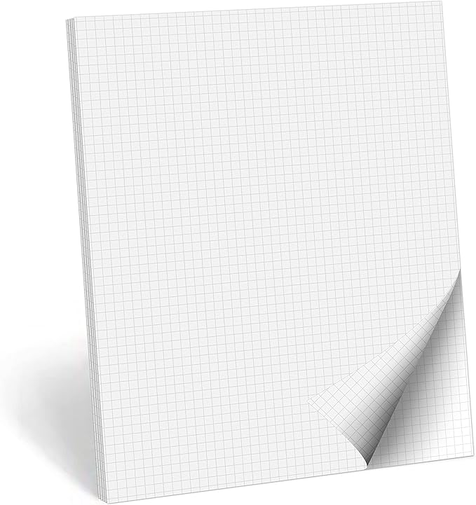 321Done Double Sided Graph Paper Notepad, 0.20 Grid, 8.5x11, Made in the USA, Quad Ruled Pad for Writing, Drawing, Sketching, Journaling, Planning (50 Sheets) Thick Paper, Squares on Both Sides