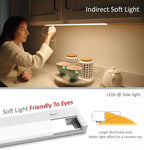 Leetdud LED Under Cabinet Lighting Hardwired or Plug in, 16 Inch 8W, Dimmable 5 Color 2700K/3000K/3500K/4000K/5000K, Linkable Eyes Care Design Counter Lights for Kitchen, Sink, ETL Listed, White