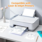 60 Sheets of Cardstock 8.5 x 11, Heavyweight Cover Cardstock Printer Paper 8.5 x 11, 190 gsm Bright White Card Stock Paper for DIY, Professional Printing, Wedding Invitations, Office Cards & Crafts