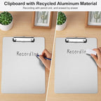 ZCZN Metal Clipboards, 2 Pack Heavy Duty Aluminum Clipboards 12 x 9 Inches, A4 Letter Sizer Document Holder with Low Profile Clip, Suitable for School, Office, Jobsite or Medical Staff, Silver