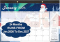 EaseForm 24 Month Desk Calendar 2026-2027, Runs from January 2026 to December 2027, Large 17"x12" Desktop/Wall Monthly Calendar, 2 Year Academic Calendar with Note & To Do for Home, School or office
