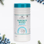 Juniper CLEAN 1 Pack Surface Cleaning Wipes Bleach Free, All-Purpose Cleaner for Bathroom, Kitchen, Office, 75 Count Canister, 7.5" x 7" Sheet, Fresh Scent, Lint Free & Durable