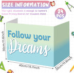 Honoson 24 Pcs Bulk Inspirational Privacy Folders for Students Cardboard Test Privacy Boards Motivational Words Desk Dividers Shield for Classroom School Study Supplies, 6 Styles (Macaron)