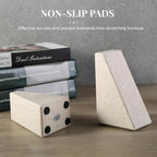 Koville Marble Bookends for Shelves, Large Bookends for Heavy Books, Non-Slip Heavy Duty Book Stopper for CD/Movies, Aesthetic Decorative Bookends for Shelves Table Home Decor(Beige)