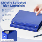 SUNEE 3 Ring Binder 1/2 Inch 1 Pack, Clear View Binder Three Ring PVC-Free (Fit 8.5x11 Inches) for School or Office Supplies, Cobalt Blue