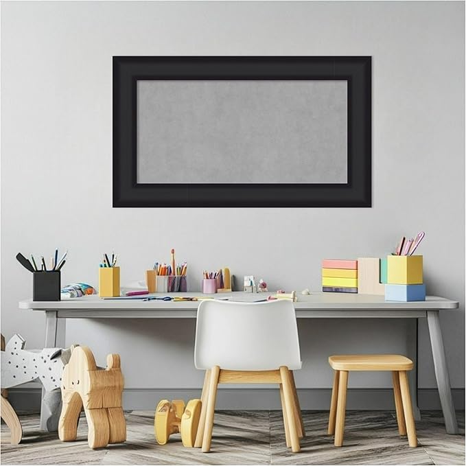 Amanti Art Black Framed Magnetic Board 17x29 Small Vision Board for use with Magnets, 100% Metal Sheet to Display Items as Office Decor or for Home Organization in mudroom, Kitchen or Kids Room