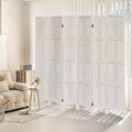 ALeesing 6 Panel Room Divider, 5.6Ft Wood Room Dividers and Folding Privacy Screens, Room Divider Wall Freestanding Room Partitions, Room Dividers Screen for Home Office Bedroom, White