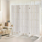 ALeesing 6 Panel Room Divider, 5.6Ft Wood Room Dividers and Folding Privacy Screens, Room Divider Wall Freestanding Room Partitions, Room Dividers Screen for Home Office Bedroom, White