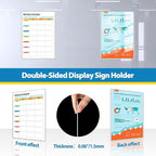 10 Pack Magnetic Sign Holder 8.5 x 11 - Plastic Wall Sign Holder with Magnet and Adhesive Tape - Magnetic Display Frame - Adhesive Plastic Frame Rigid Print Protectors Document Poster Holders