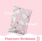 Pretty Package Store 10x13 Designer Christmas Holiday Poly Mailer 100 Pack Heavy Duty Waterproof Self Seal Shipping Bags Large Mailing Envelopes Bulk Tear Resistant Cute Packaging Pink Santa