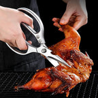 Kitchen Scissors All purpose, Have duty Stainless Steel Cooking Shears for Cutting Meat,Chicken, Poultry, Fish, Herbs, Seafood Scissors with Comfort Grip siver