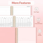 SUNEE 2026-2027 Planner - 24 Months (Jan 2026 - Dec 2027) - 7"x10" Monthly Spreads & Yearly Planner, Pink