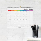 PAPERAGE 2026 Calendar, 12 Months (January 2026 - December 2026), Medium (11.5 in x 14.75 in), Minimalist Wall and Desk Calendar with Monthly Views, Yearly Plans & Notes Section – Black