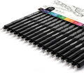YISAN 18-Pack Colored Drawing Pens for Artists,Fineliner Pens,Micro-line Pens,11 Waterproof Archival Ink Colors Felt Tip & 7 Black,70344