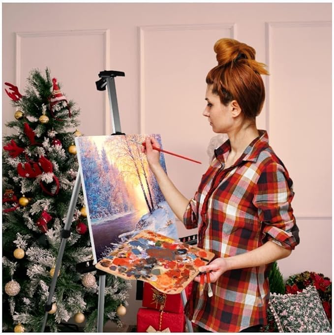 Art Easel Stand for Painting and Sign - RRFTOK Aluminum 66 Inch Metal Tripod Adjustable Portable Easels for Display - Canvas Stand for Floor Drawing - Gifts for Artists Woman or Teen Art Supplies