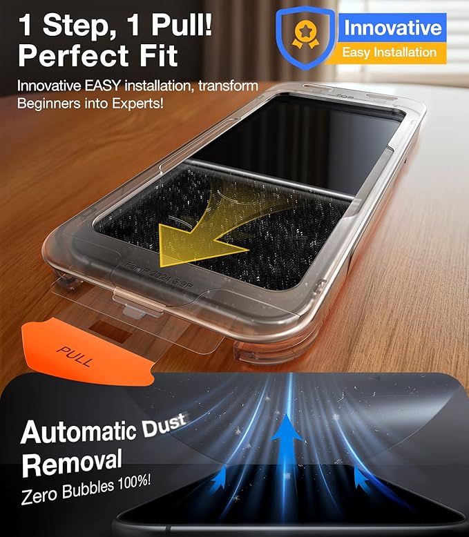 UltraGlass TOP 9H+ Glass for iPhone 16 Pro Max Screen Protector [Military Grade Shatterproof & Anti Glare] Screen Protector 16 Pro Max Tempered Glass Full Coverage, Longest Durable 16 ProMax, 1 Pack