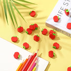 120pcs Mini Apple Erasers for Kids Bulk Classroom Welcome Back to School Gifts Classroom Counting Math Manipulatives Teacher Supplies Stationary Party Favors