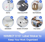 NIIMBOT D101 Label Maker, Handheld Thermal Label Printer with Tape, Easy to Print 0.5 to 1 Inch Width Inkless Label Maker for School Name, Cable Labels, Business Price Tags, Home Storage