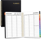 SUNEE 2026 Appointment Book, Quarter-Hourly, Weekly & Monthly - from January 2026 - December 2026, 6.4"x8.3" Weekly Planner, Flexible Cover, Note Pages, Pockets, Bookmark, Spiral Binding, Black