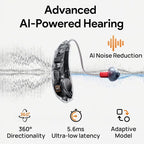 Yeasound Hearing Aids RIC800 for Seniors & Adults, Bluetooth Hearing Aids Calls & Music Enabled, AI Algorithm for Noise Reduction and Speech Enhancement, Lightweight, Long-Lasting and Waterproof