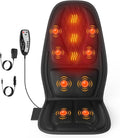 comrelax Back Massager with Heat, Seat Massager with 8 Powerful Vibration Motors, Portable Massage Chair Pad for Office Home Use, Gift for Men/Women/Family/Friends