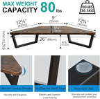 TEAMIX 26 inch Triangle Monitor Stand Riser, Desktop Corner Shelf with Metal Leg Wood Computer Stand with Storage Laptop Riser Office Organization
