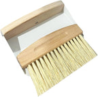 BSMstone Mini Broom and Dustpan Set Small Metal Dustpan and Brush Set Hand Whisk Broom for Home Office Desktop Sofa Pet Care Household Cleaning (sisal Hemp bristles, White)