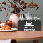 Exqcom Funny Cat Toothbrush Holders for Bathroom Washroom, Cat Bathroom Decor, Gifts for Cats Lovers Mom, Are You Pooping Humorous Makeup Brush Holder Organizer for Vanity