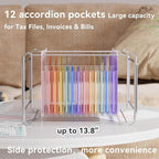 ThinkTex Plastic Expanding Hanging File Folders,12 Accordion Pockets,Large Capacity for Letter & A4 Size, Organizer for Filing Cabinet,Ideal for Tax,Contracts,Invoices,for Office,School & Home,Purple