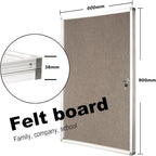 BEST BOARD Enclosed Bulletin Board Lockable Display Case Message Board with Locking Door for Indoor, Grey Felt, Aluminum Frame, 36 X 24 in