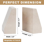 Koville Marble Bookends for Shelves, 9Lbs Large Bookends for Heavy Books, Non-Slip Heavy Duty Book Stopper for CD/Movies, Aesthetic Decorative Bookends for Shelves Table Home Decor(Beige)