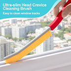 JOYMOOP 4 Pack Crevice Cleaning Brush, Red Hard Bristle Grout Brush, House Cleaning Supplies, Magnetic Gap Cleaning Brush for Kitchen, Bathroom, Window, Toilet, Multifunctional Cleaning Tools