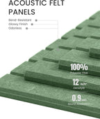 Large Felt Bulletin Board 48" x 36" Cork Board Alternative-12 Pack with 70 Safe Removable Adhesive Tabs, Cork Boards for Walls Cork Board for Home Office Classroom Pin Board-Moss Green