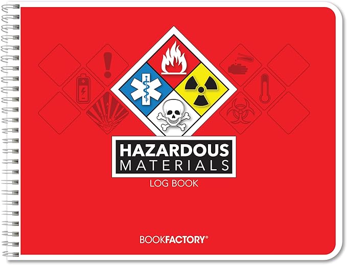 BookFactory Hazardous Material Log Book/Haz Mat Materials Tracking Logbook Journal / 11" x 8.5" (Made in USA)
