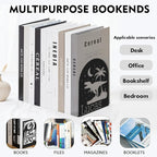 Personalized Name Book Ends Metal, Heavy Duty Bookends for Shelves Decorative, Dinosaur Non-Slip Book Stopper, Home Office Desk Modern Bookshelf Decor, Customized Gifts Color07