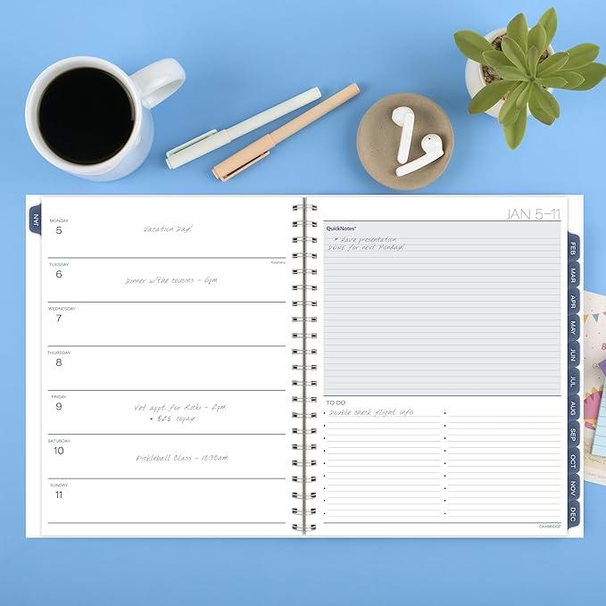 Cambridge 2026 Planner, Weekly & Monthly, 8-1/2" x 11", Large, Abyss (1756-905-26)