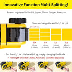[TENDO°] Multi-Section Tape Dispenser ZO-508: Innovative Cutter for Custom Tape Width (Yellow)