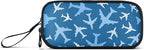 BOENLE Airplanes Blue Pencil Case Box Boys Girls Large Pencil Pouch with Zipper Compartments Big Capacity Stationery Pen Bag Organizer for Kids Teens Adults School
