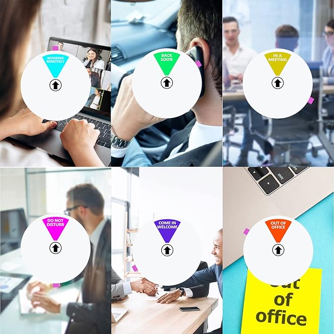 Office Door Sign,6 Inch,Do Not Disturb,Come in Welcome,Back Soon,in A Meeting,Out of Office,Working Remotely Symbol,Magnetic Door Sign for Workspace, Conference Room Any Room That Needs Privacy-Silver