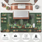Mechanical Cattle Cute Desk Mat Kawaii Frog Mouse Pad Green Desk Anime Mat Large Gaming Mouse Pad Desk Computer Keyboard Pad Desk Home Office Accessories Girl Stitched Eges (31.5x15.7 in) WER236