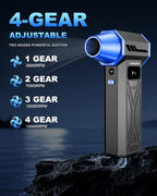 Compressed Air Duster, Super Power Turbo Fan, 130000RPM Electric Air Duster Violent Fan, 4 Gears Adjustable Turbo JetFan, Handheld Mini Blower for Computer, Keyboard, Outdoor, House and Car