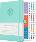 Smart Planner Pro – Medium 10 x 7 inches (B5) – Undated Agenda Daily Planner – Tested & Proven to Achieve Goals & Increase Productivity, Time Management & Happiness with Weekly, Monthly, Gratitude Sections, Back Pocket (Turquoise)