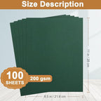Silunkia 100 Sheets Dark Green Cardstock 8.5 x 11 Crafting Paper, 200gsm/75lb Heavyweight Paper Christmas Green Card Stock for DIY Cards Making, Greeting Cards, Invitations, Party Decorations, Menus