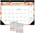Desk Calendar 2026, With 2 sticker, 18 Month Calendar Running to June 2027-17" x 12" Desktop/Wall Monthly Calendar for Homes, School/Office(Watercolor flowers)