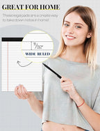 6 Pack 8.5 x 11 Legal Pads for Office Supplies Paper Pads 8.5 x 11 White Note Pads for Work Lined Writing Pads Notebook White Legal Pads Wide Ruled Notepads 30 Sheets Per Writing Pad Legal Note Pad