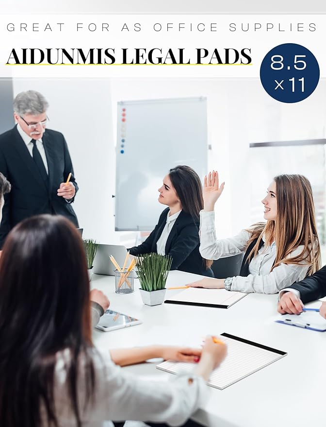 3 Pack Legal Pads 8.5 x 11 White Notepads Paper Tablets- Note Pads 8.5 x 11 Wide Ruled Pads of Paper, Writing Pads 8.5 x 11, Lined Paper Pads 8.5 x 11, Legal Notepads 8.5 x 11 In with 30 Sheets/Pad