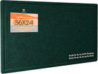 Bulletin Board, 36 x 24 Inches Felt Pin Board - Decorative Cork Alternative for Wall, 3' x 2' Foldable Picture Self-Adhesive Vision Prayer Board With 20 Pushpins - Dark Green