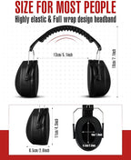 Copkim 12 Pcs Hearing Protection Ear Muffs NRR 28dB Noise Reduction Headphones Shooting Ear Protection Earmuffs(Black)
