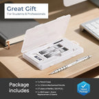 Nicpro Blocky Gear 0.5 mm Mechanical Pencil Set in Case, Metal Pencil with Lead Refills, Eraser for Professional & Adult Art Writing Drafting Drawing