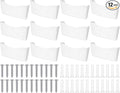 Colarr 12 Pcs Expandable Pocket Wall File Set Plastic Wall Mountable Space Saving Files Office Wall Organizer Wall Mount File Holder Wall Hanging File Organizer for Mail Letter Magazine (White)